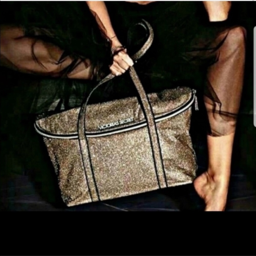 Victoria secret gold tote/overnight bag